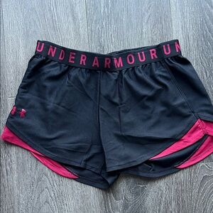 Under Armour Women's Black Shorts with Maroon Trim
